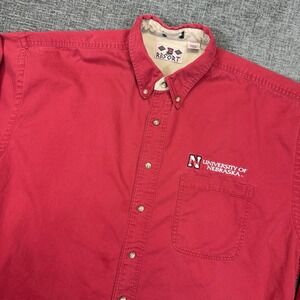 Boa Resort University‎ Of Nebraska Huskers Button Down Shirt Vintage Mens XXL